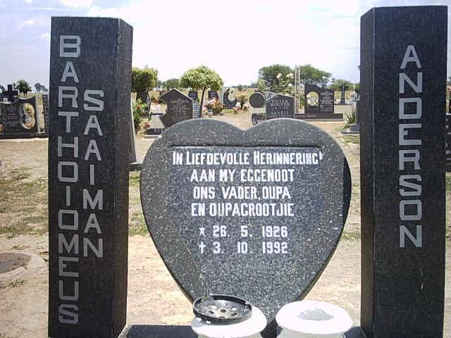ANDERSON Bartholomeus Saaiman 1926-1992