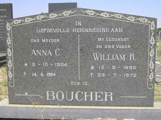 BOUCHER William R. 1895-1972 &amp; Anna C. 1904-1984