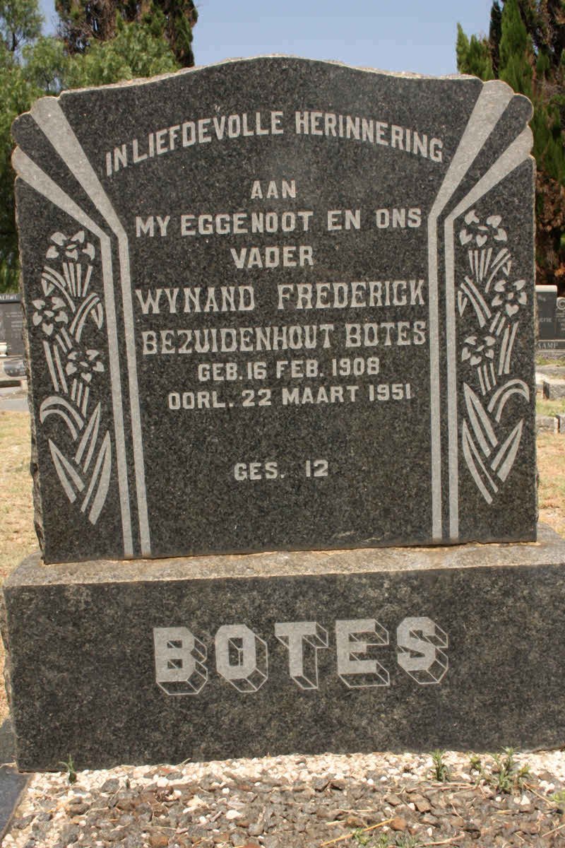 BOTES Wynand Frederick Bezuidenhout 1908-1951