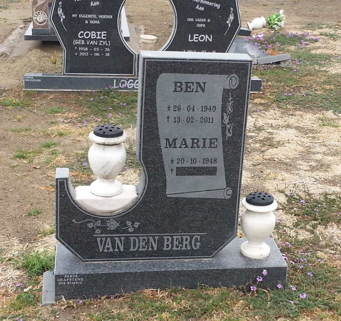 BERG Ben, van den 1940-2011 &amp; Marie 1948-