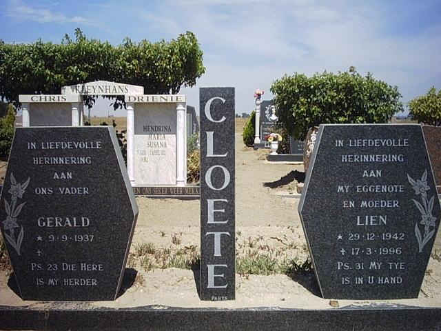 CLOETE Gerard 1937- &amp; Lien 1942-1996