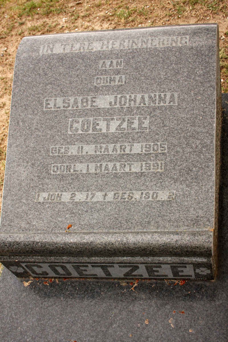 COETZEE Elsabe Johanna 1905-1991