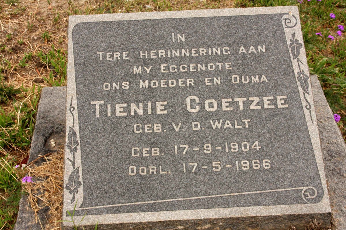 COETZEE Tienie nee VAN DER WALT 1904-1966
