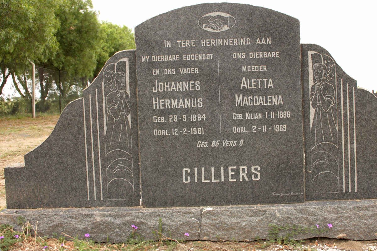 CILLIERS Johannes Hermanus 1894-1961 &amp; Aletta Magdalena KILIAN 1896-1969