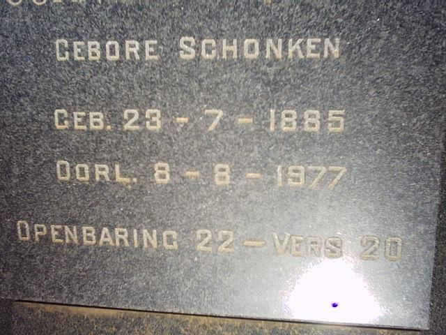 CLOETE L.P.C. nee SCHONKEN 1885-1977