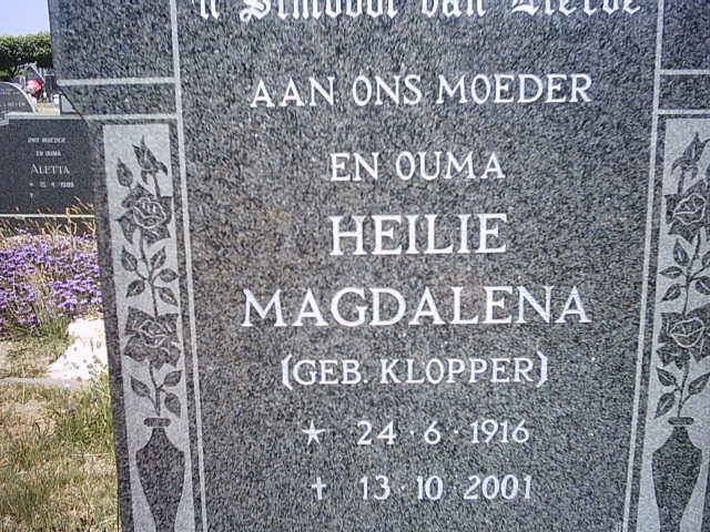 COMBRINCK Heilie Magdalena nee KLOPPER 1916-2001