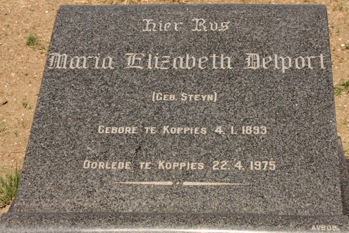 DELPORT Maria Elizabeth nee STEYN 1893-1975