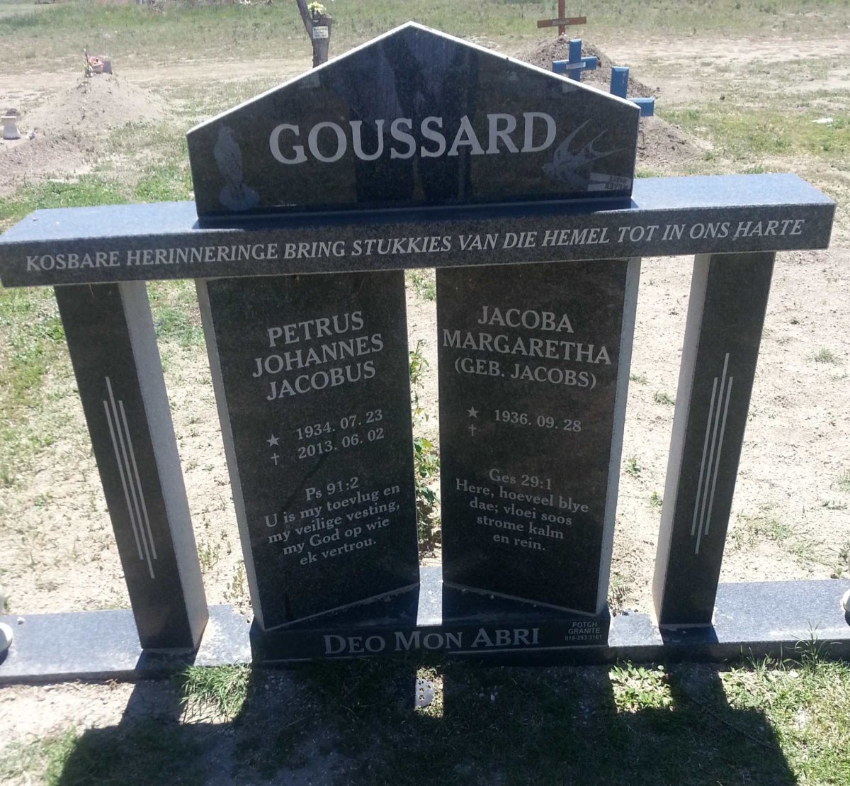 GOUSSARD Petrus Johannes Jacobus 1934-2013 &amp; Jacoba Margaretha JACOBS 1936-