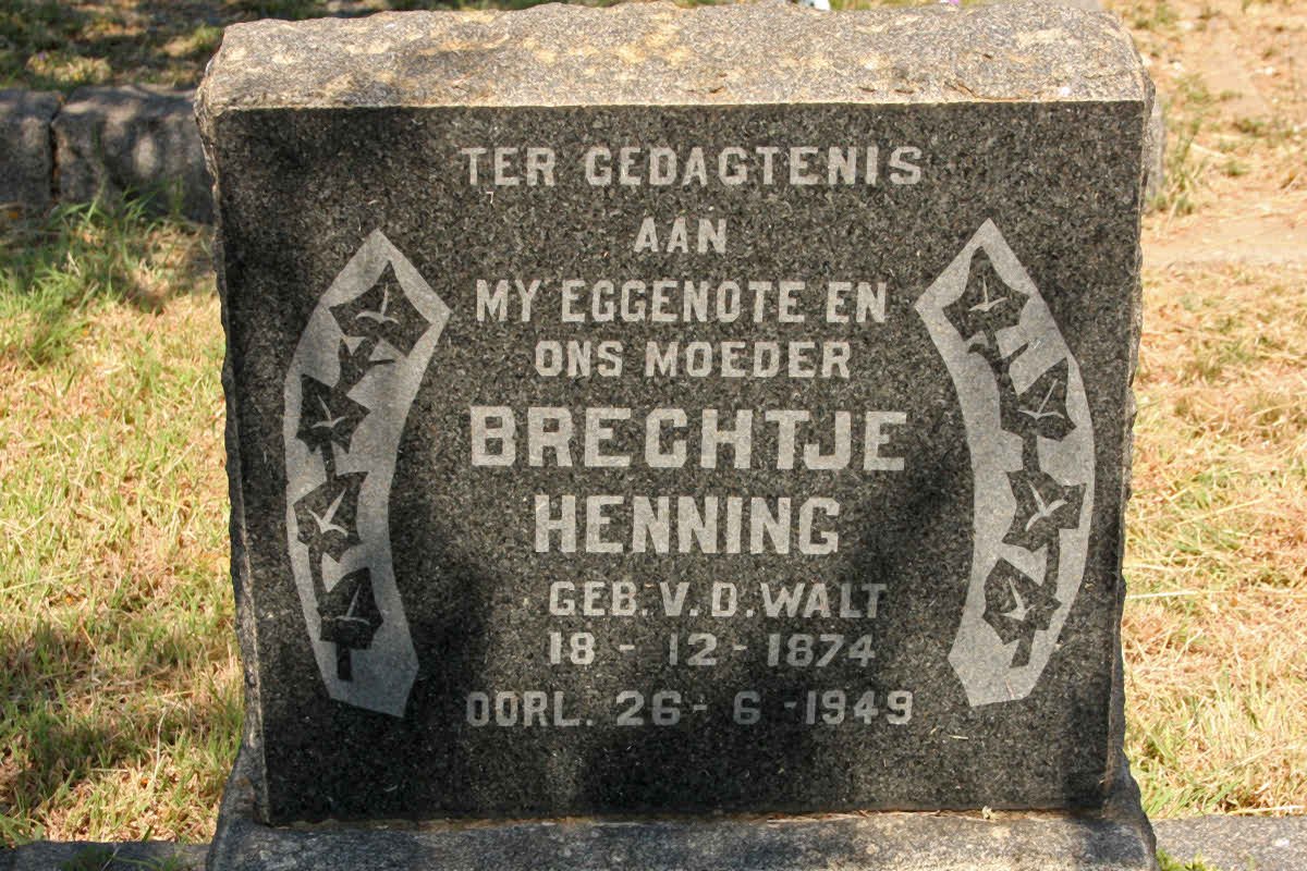 HENNING Brechtje nee VAN DER WALT 1874-1949