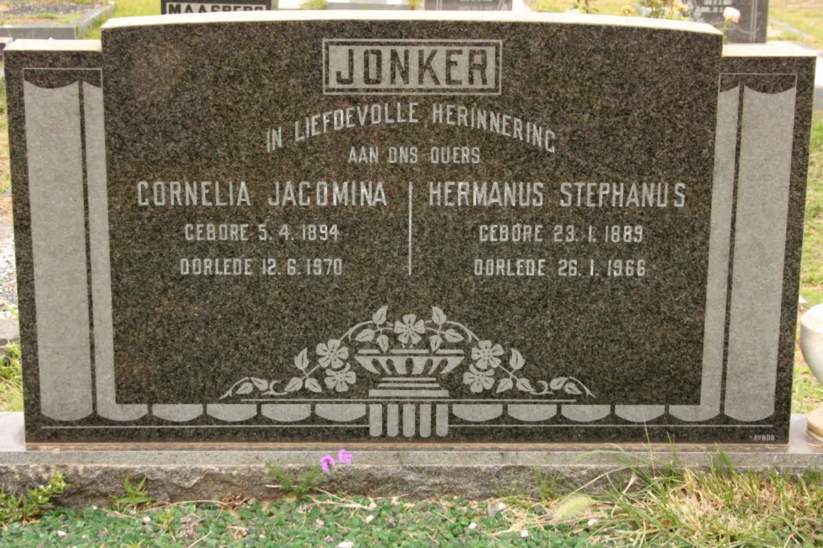 JONKER Hermanus Stephanus 1889-1966 &amp; Cornelia Jacomina 1894-1970