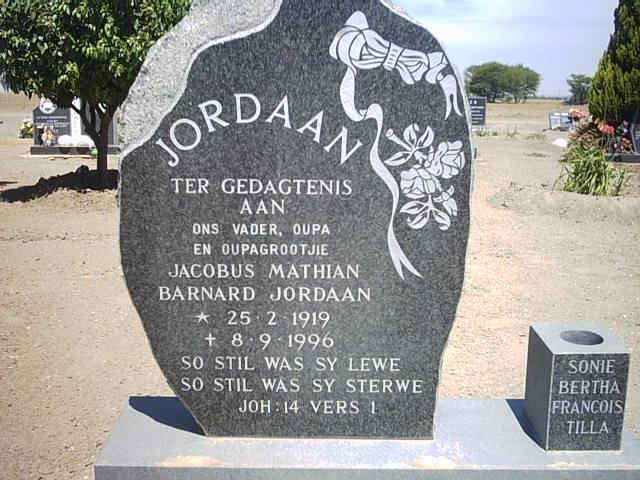 JORDAAN Jacobus Mathian Barnard 1919-1996