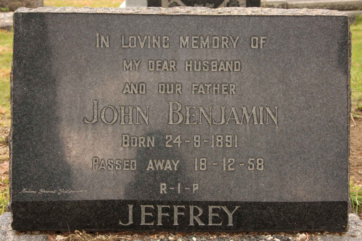 JEFFREY John Benjamin 1891-1958