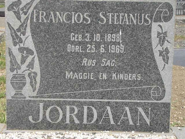 JORDAAN Francois Stefanus 1898-1969