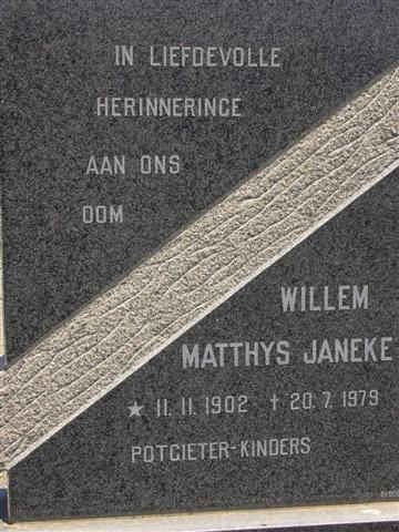 JANEKE Willem Matthys 1902-1979