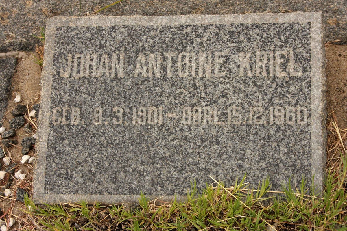 KRIEL Johan Antonie 1901-1960
