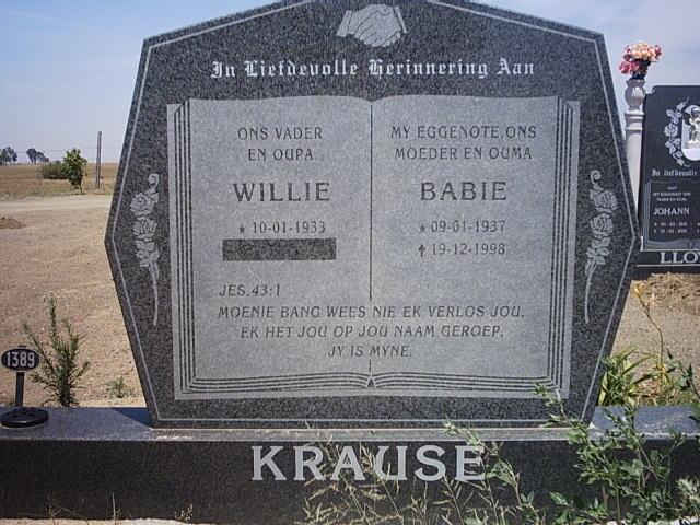 KRAUSE Willie 1933- &amp; Babie 1937-1998