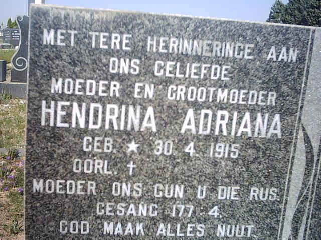 KRUGER Hendrina Adriana 1915-