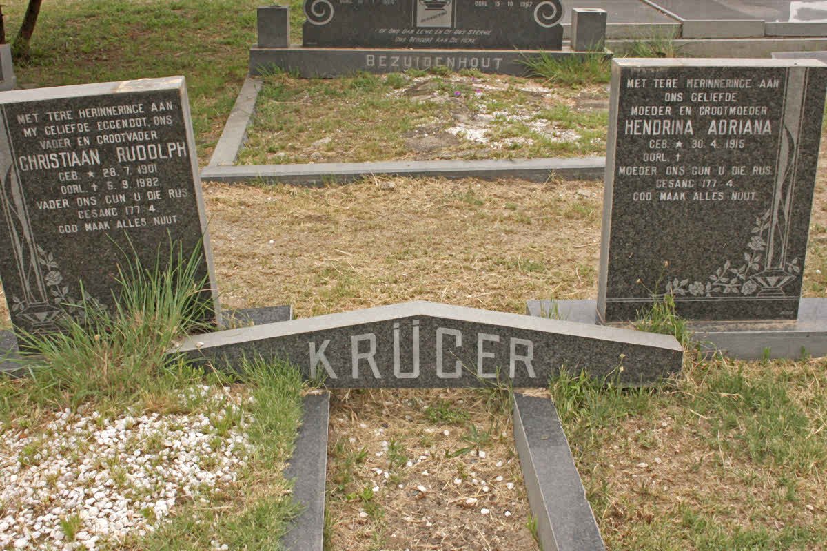 KRÜGER Christiaan Rudolph 1901-1982 &amp; Hendrina Adriana 1915-