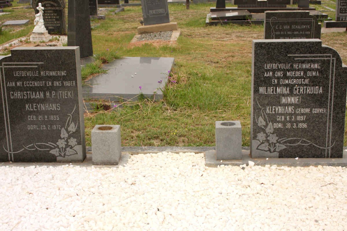 KLEYNHANS Christiaan H.P. 1895-1972 &amp; Wilhelmina Gertruida GORVER 1897-1996