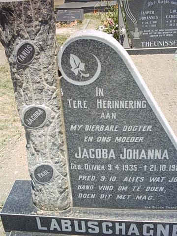 LABUSCHAGNE Jacoba Johanna nee OLIVIER 1935-1980