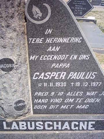 LABUSCHAGNE Casper Paulus 1930-1977