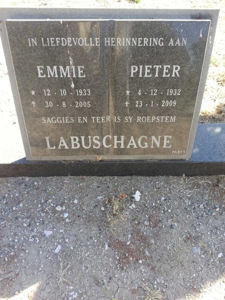 LABUSCHAGNE Pieter 1932-2009 &amp; Emmie 1933-2005