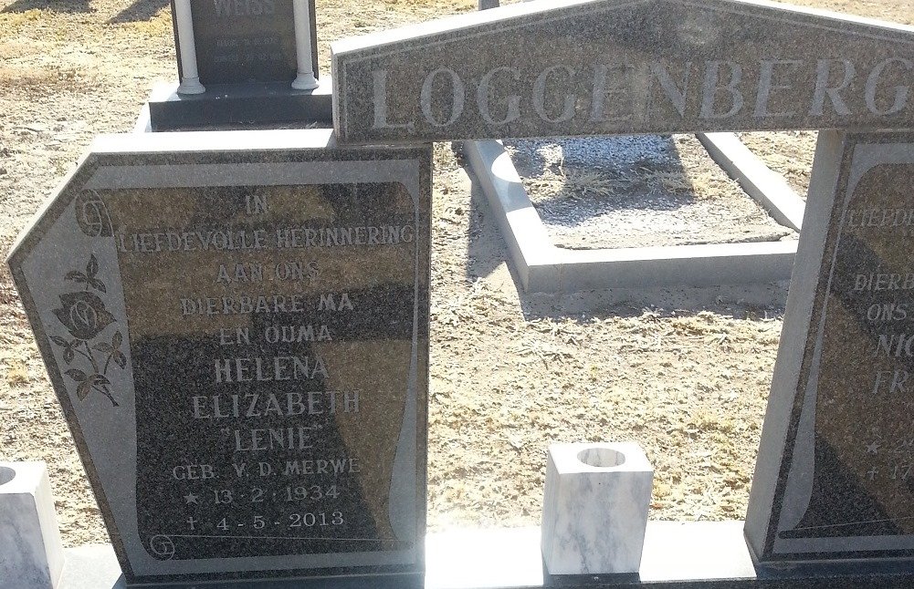 LOGGENBERG Helena Elizabeth nee V.D. MERWE 1934-2013