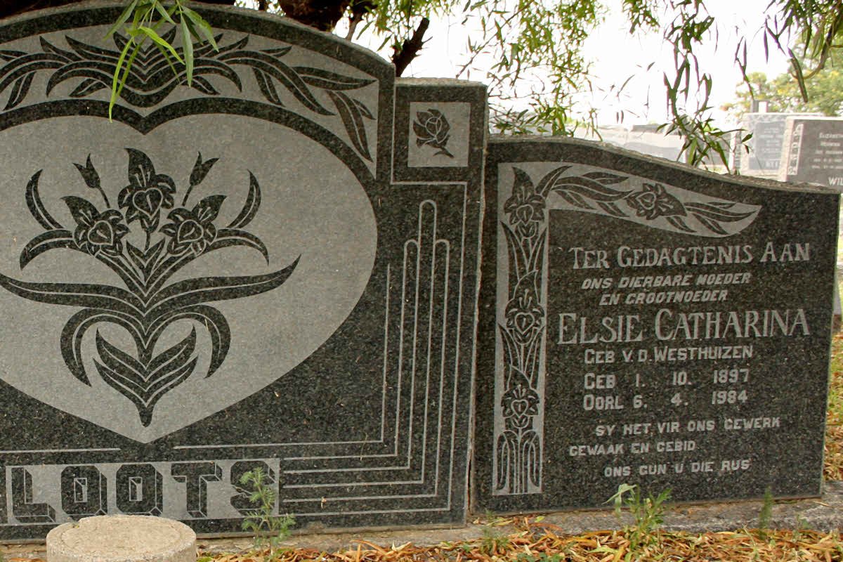 LOOTS Elsie Catharina nee V.D. WESTHUIZEN 1897-1984