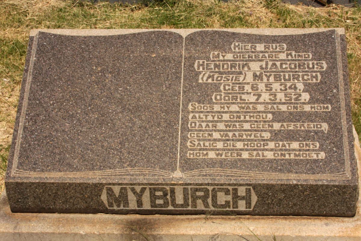 MYBURGH Hendrik Jacobus 1934-1952