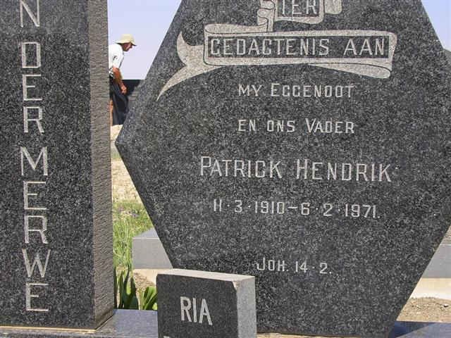 MERWE Patrick Hendrik, van der 1910-1971