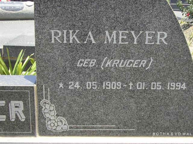 MEYER Rika nee KRUGER 1909-1994