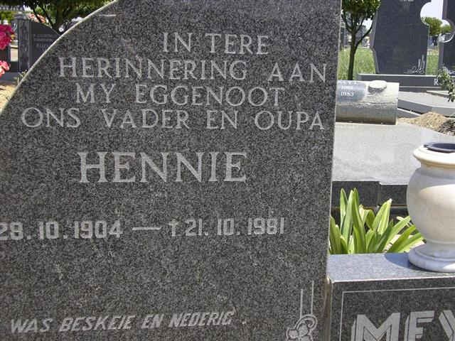 MEYER Hennie 1904-1981