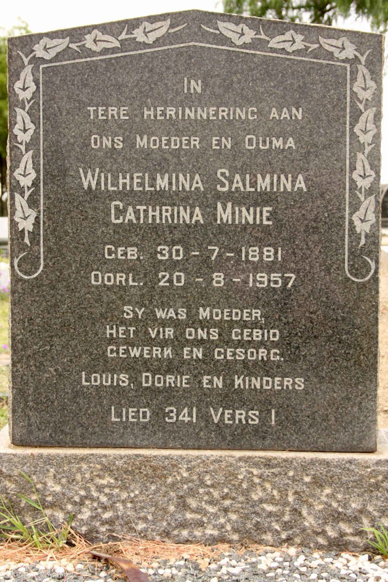 MINIE Wilhelmina Salmina Cathrina 1881-1957