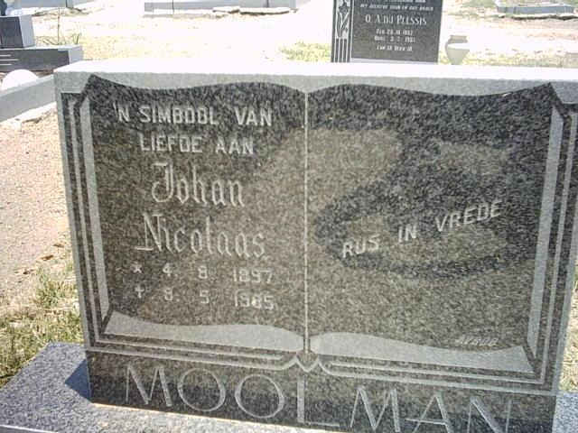 MOOLMAN Johan Nicolaas 1897-1985
