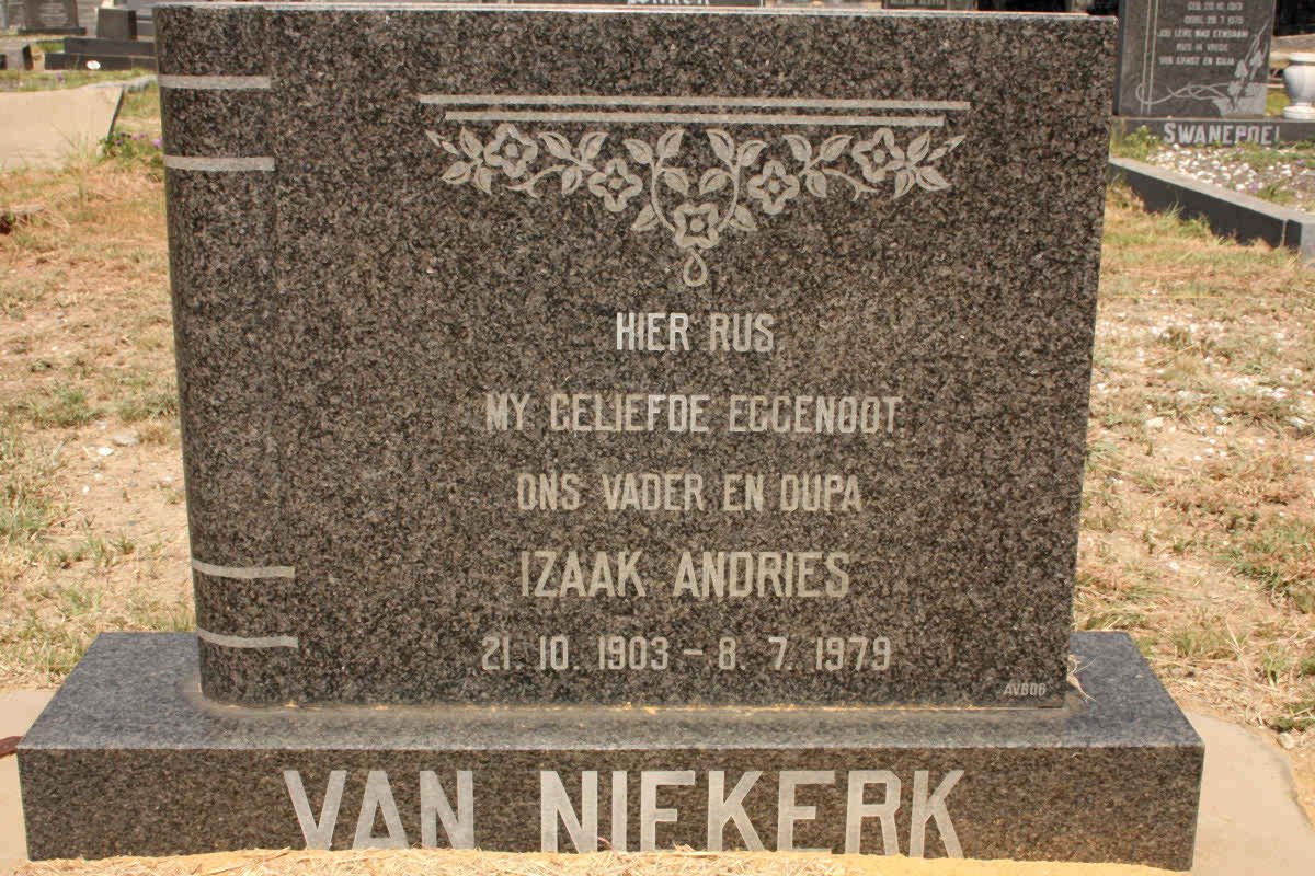 NIEKERK Izaak Andries, van 1903-1979