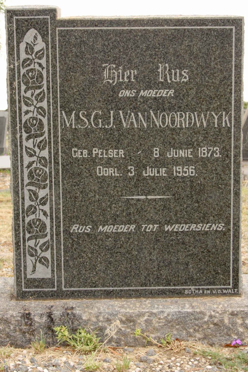 NOORDWYK M.S.G.J., van nee PELSER 1873-1956