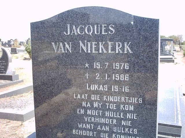NIEKERK Jacques, van 1976-1996