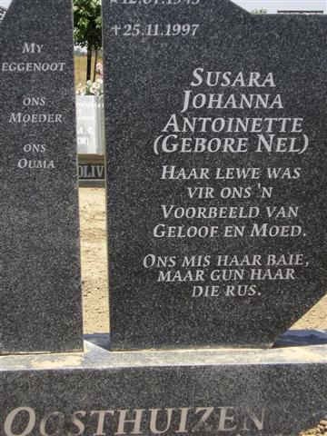 OOSTHUIZEN Susara Johanna Antoinette nee NEL -1997