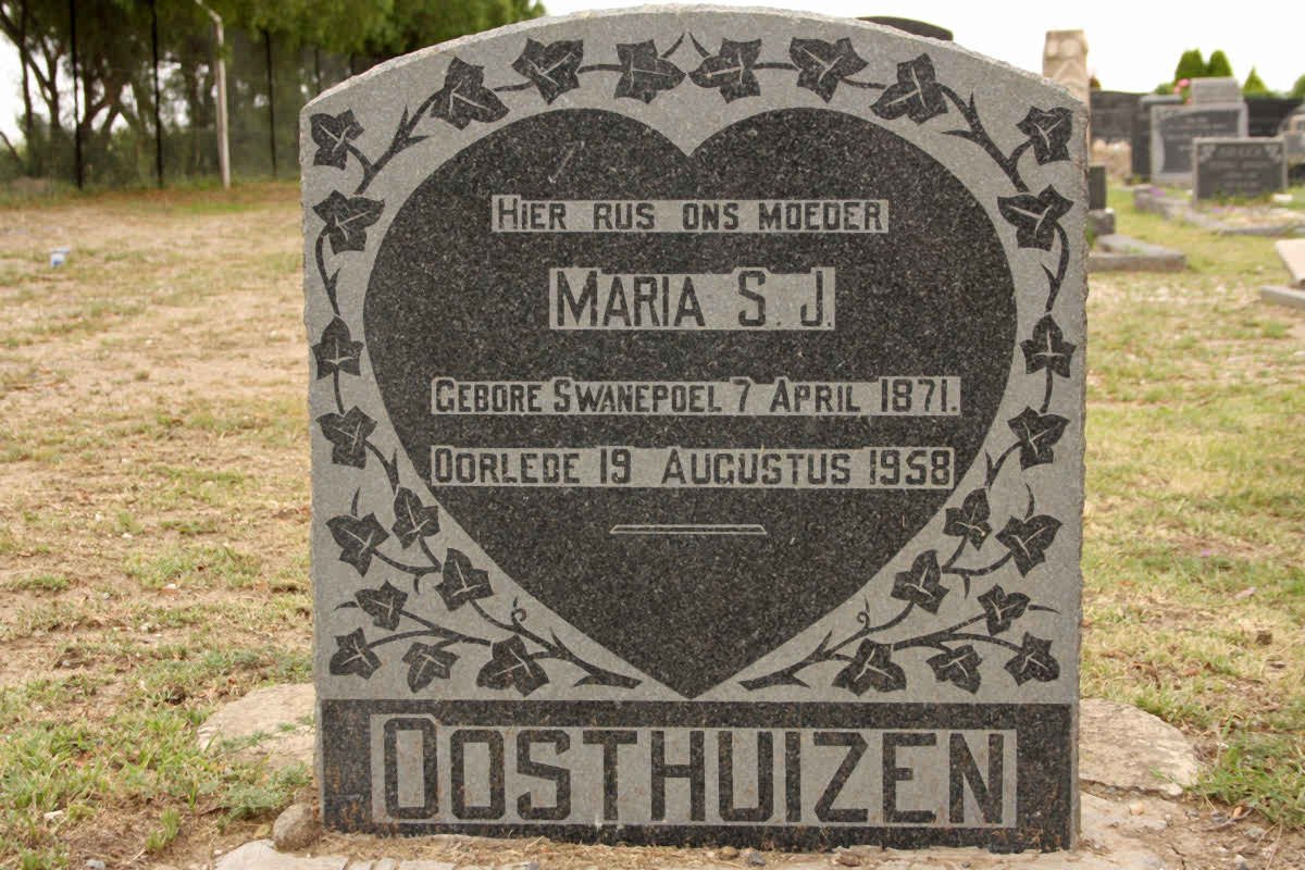 OOSTHUIZEN Maria S.J. nee SWANEPOEL 1871-1958
