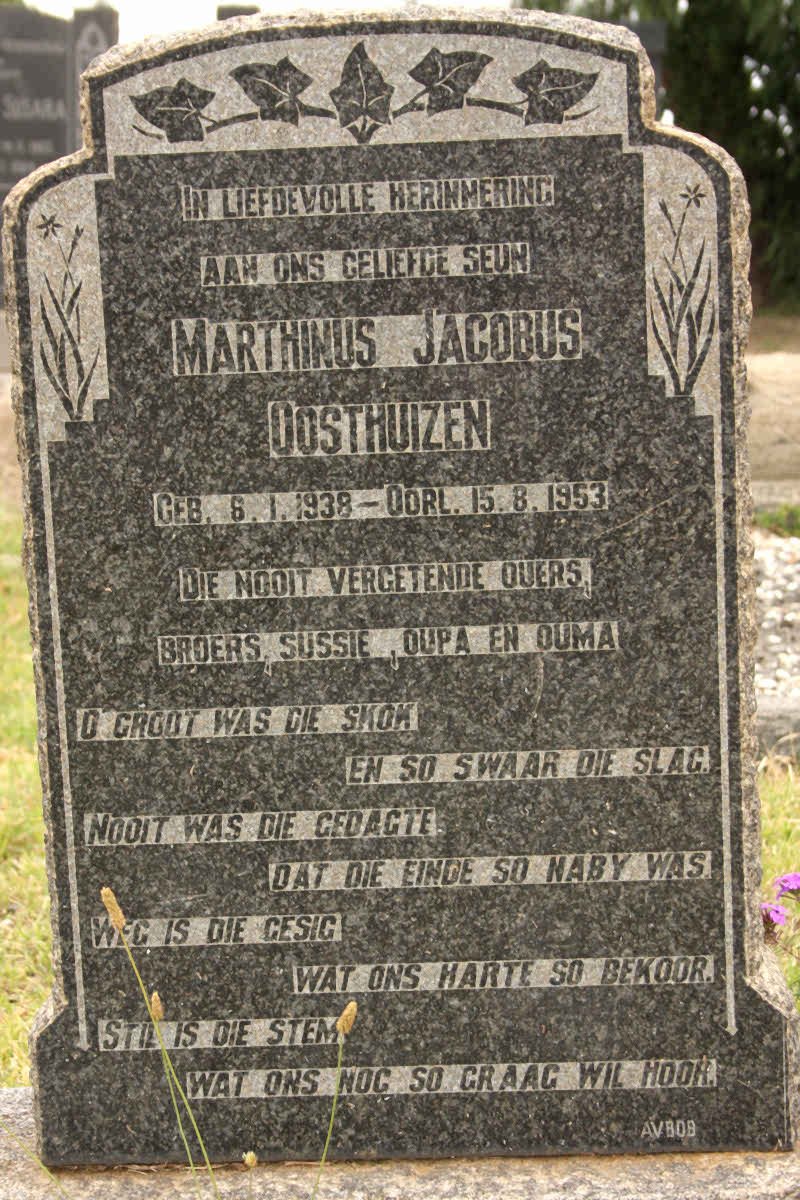 OOSTHUIZEN Marthinus Jacobus 1938-1953