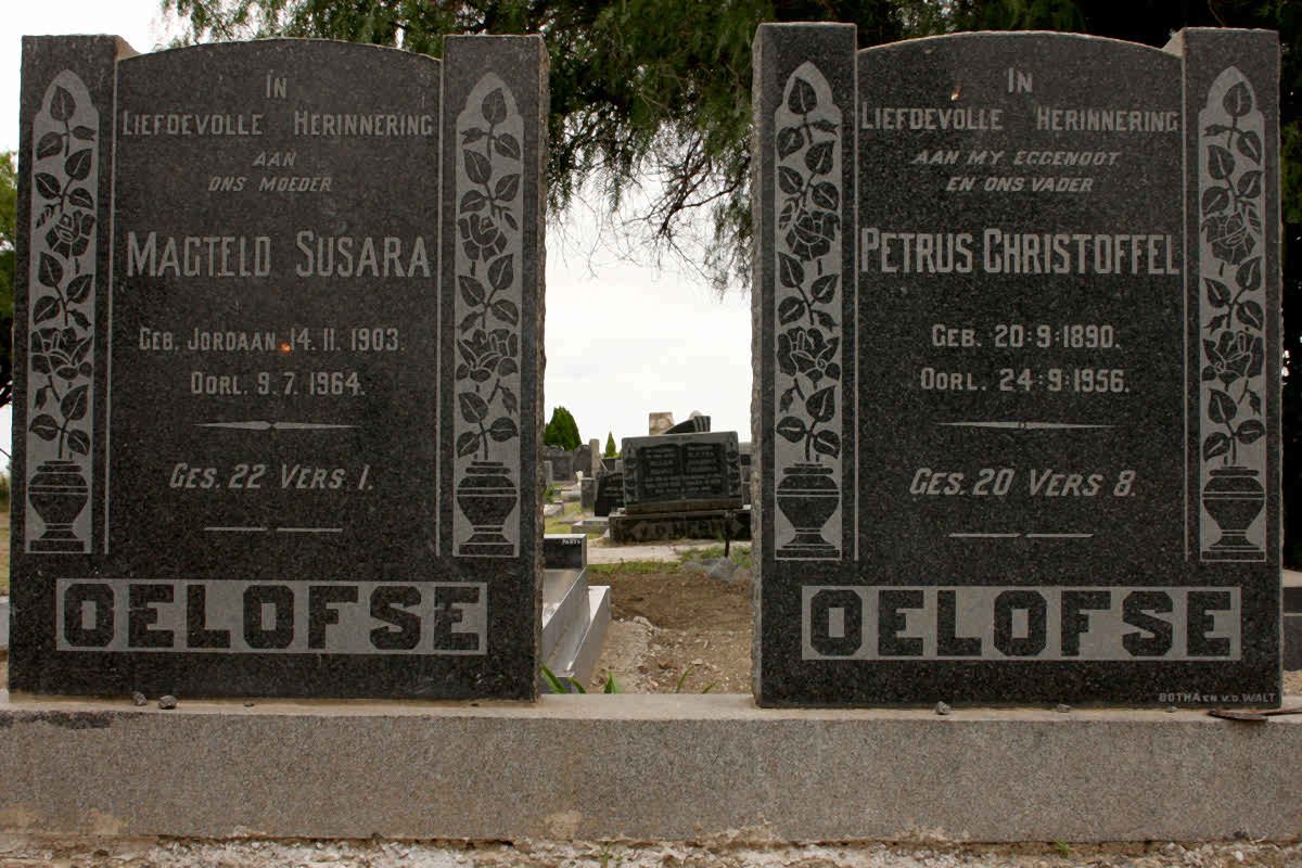 OELOFSE Petrus Christoffel 1890-1956 &amp; Magteld Susara JORDAAN 1903-1964
