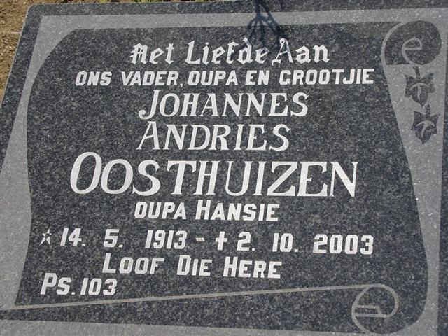 OOSTHUIZEN Johannes Andries 1913-2003
