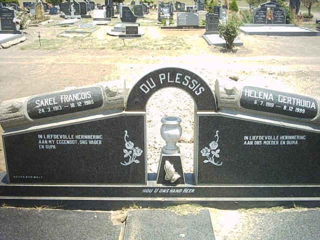 PLESSIS Sarel Francois, du 1913-1985 &amp; Helena Gertruida 1919-1999
