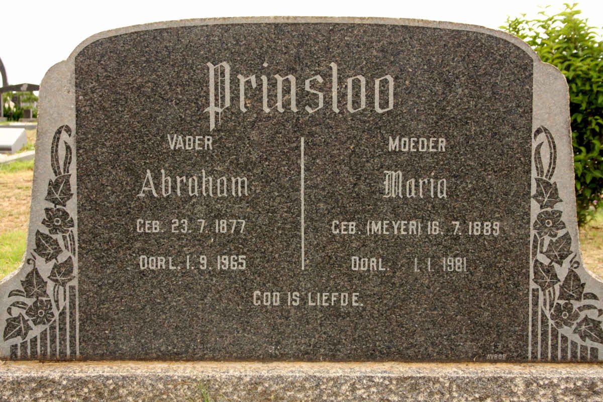 PRINSLOO Abraham 1877-1965 &amp; Maria MEYER 1889-1981