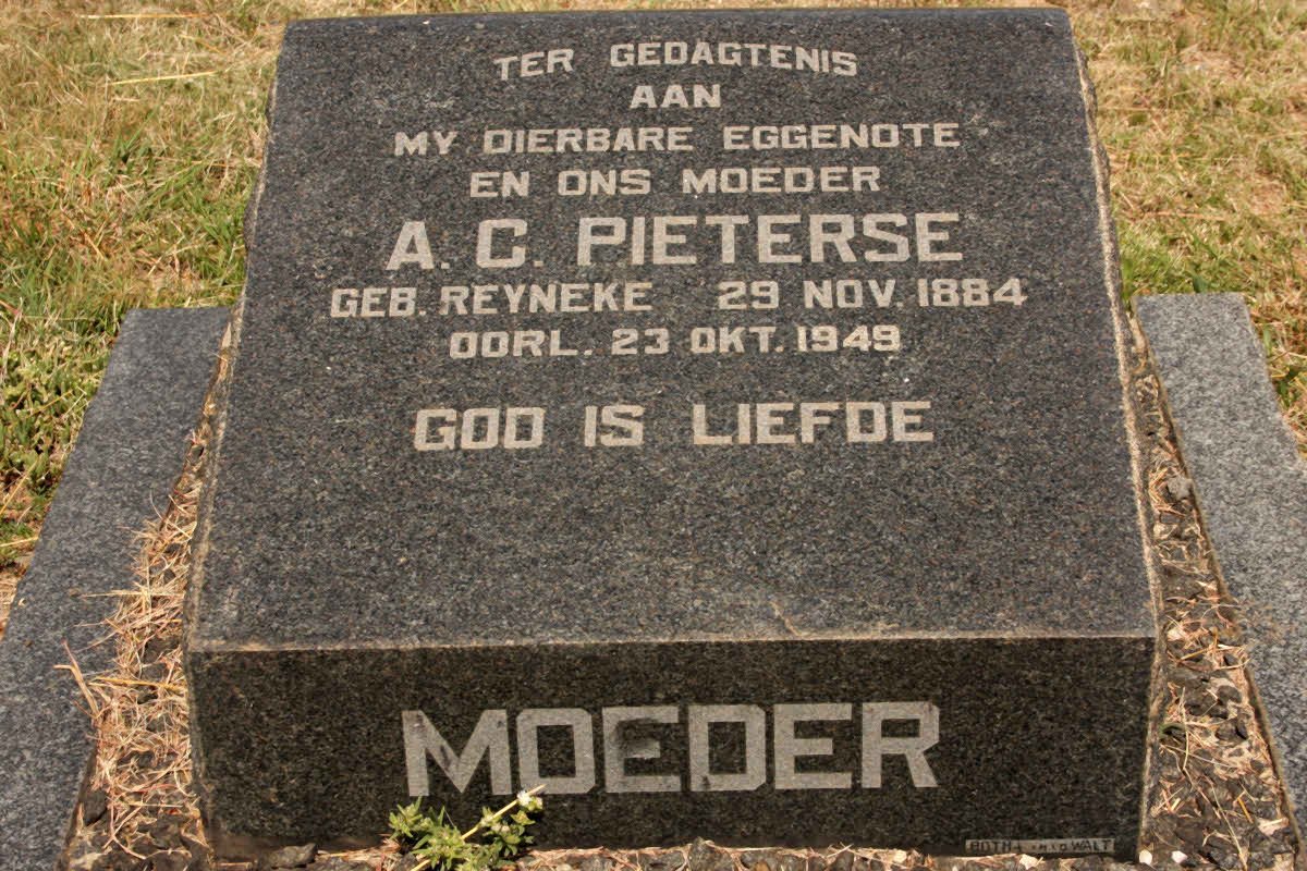PIETERSE A.C. nee REYNEKE 1884-1949