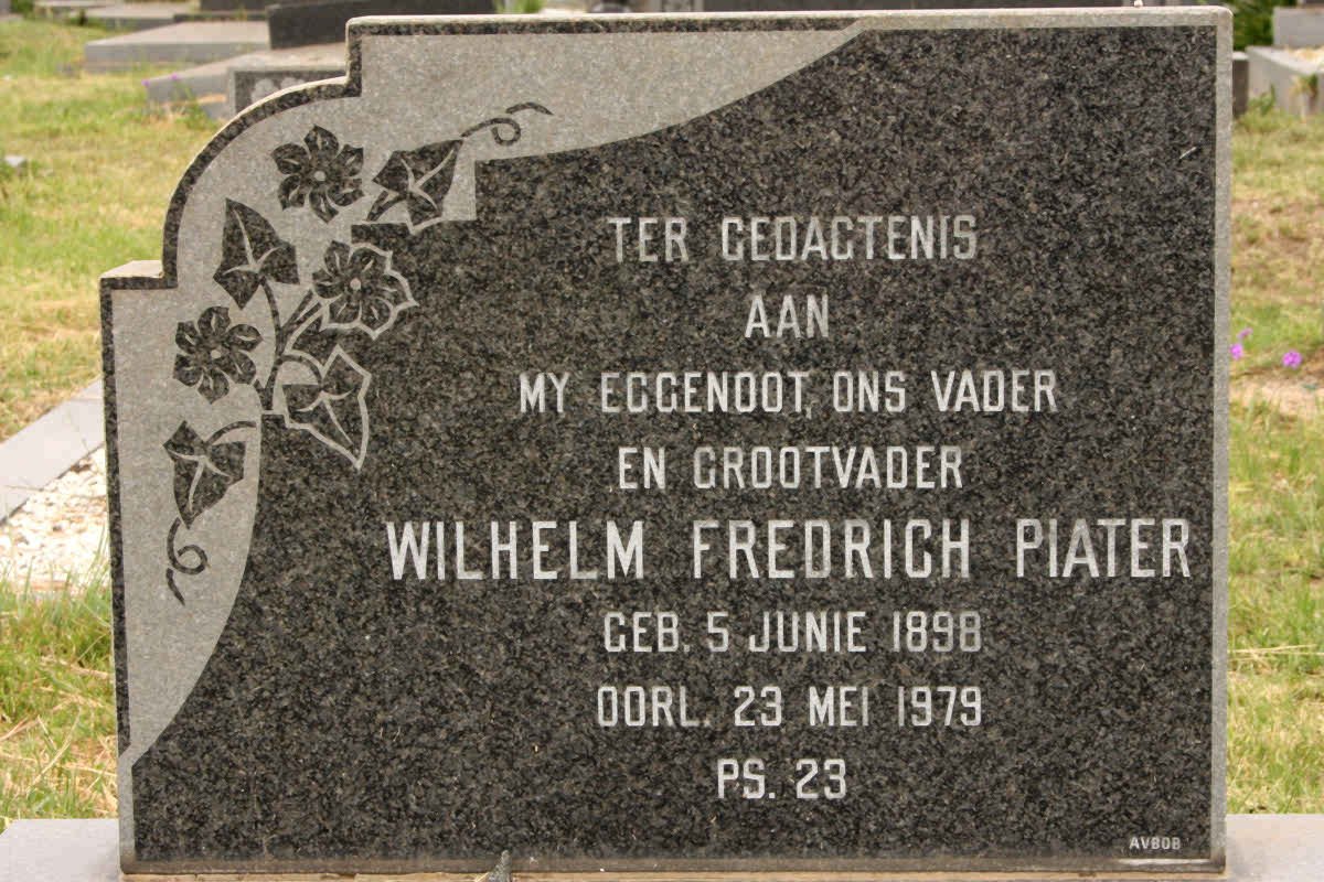 PIATER Wilhelm Frederich 1898-1979