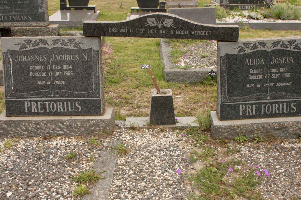 PRETORIUS Johannes Jacobus N. 1884-1965 &amp; Alida Joseva 1885-1960