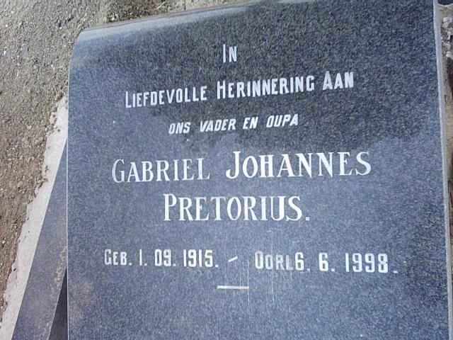 PRETORIUS Gabriel Johannes 1915-1998