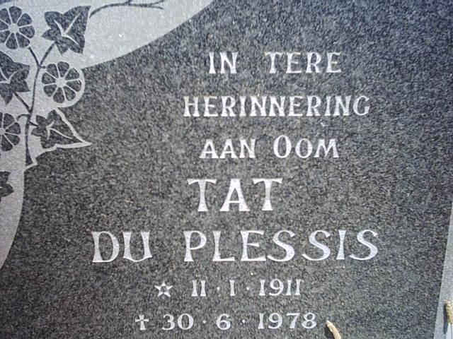 PLESSIS Tat, du 1911-1978