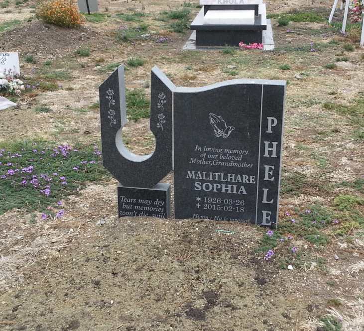 PHELE Malitlhare Sophia 1926-2015